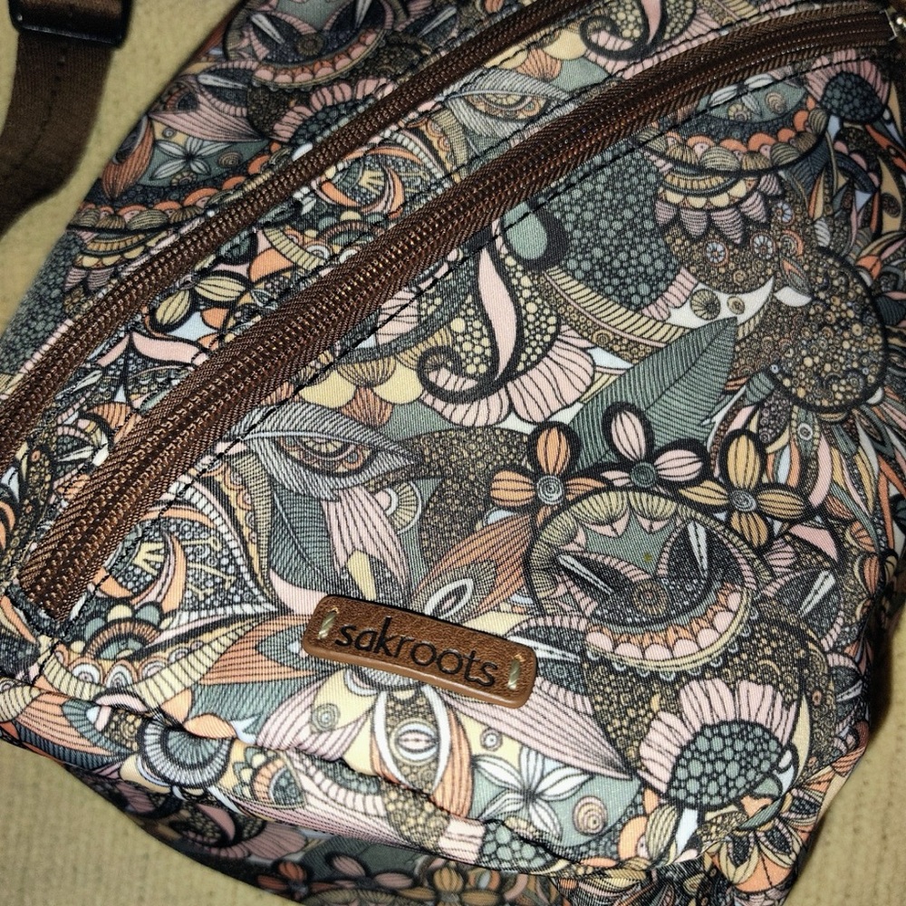 Sakroots Multicolor Sling Bag with Brown Accents - Picture 2 of 7